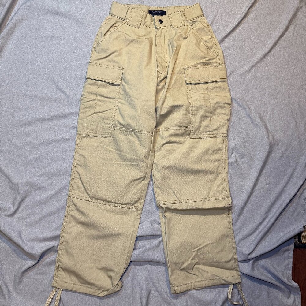 5.11 Tactical Mens TDU Adjustable Work Pants 74003 Light Khaki Small Short 25x27